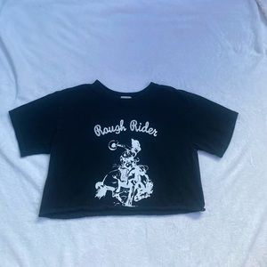 Brandy Melville black rough rider crop top